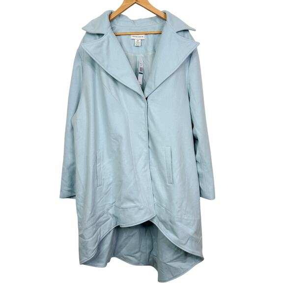 Modamix Sterling Blue Wool Blend Plus Size Coat Size 28W NWT $199 - Picture 1 of 10
